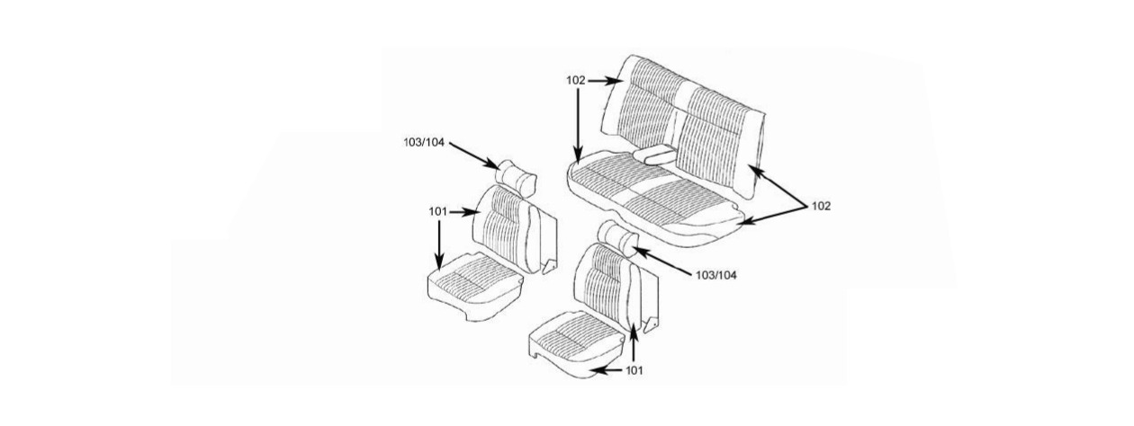 Front Seat Covers - Wide Flutes Leather (pair) Schematic