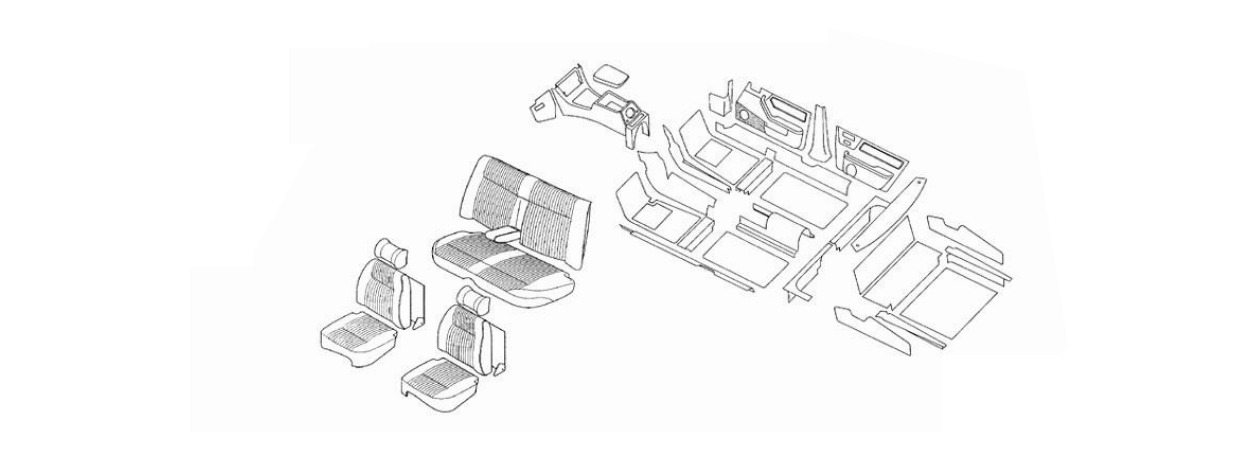 XJ6 Series 2 (4 Door) Full Trim Kit Schematic