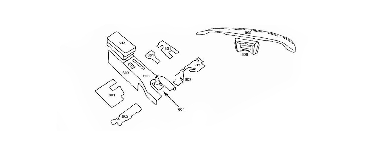 Dashboard Top Moulding - Black Plastic Schematic