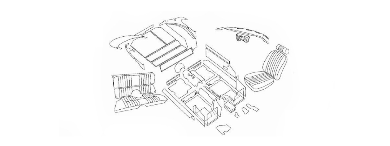 E Type 2+2 Series 3 V12 Full Trim Kit Schematic