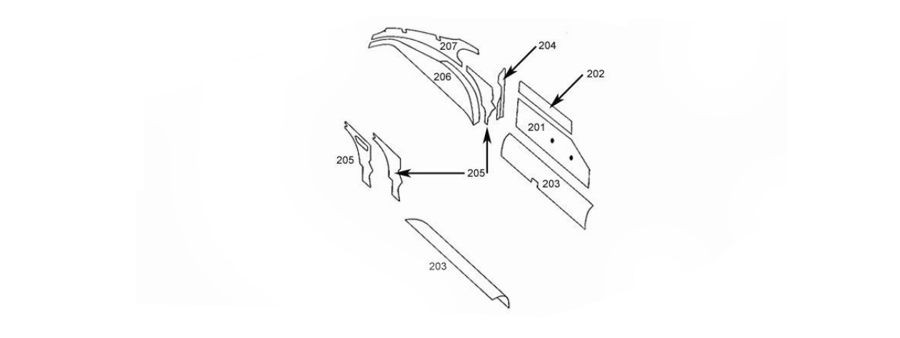 B Post Trims (pair) - With Or Without Holes For Pockets Schematic