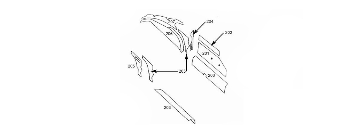 E Type FHC 4.2 S1 Door Panels Schematic