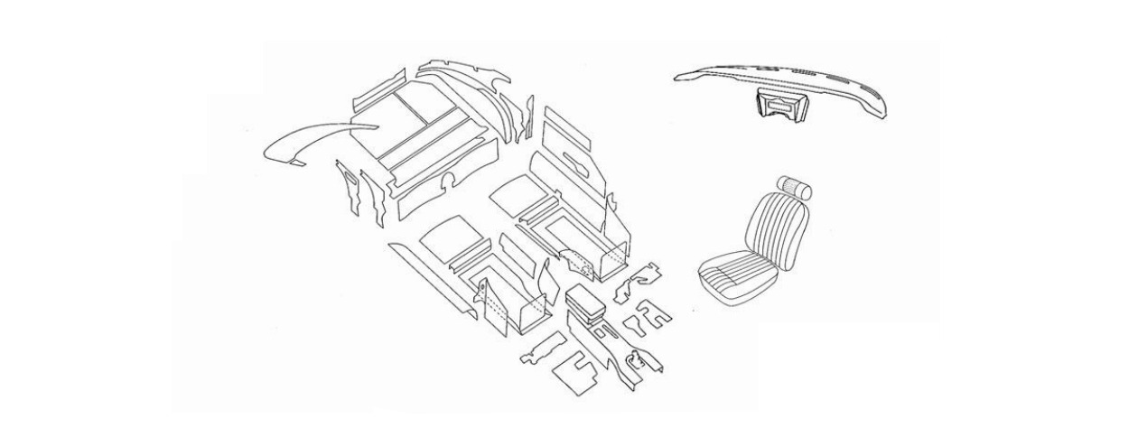 E Type FHC 4.2 S2 Full Trim Kit Schematic