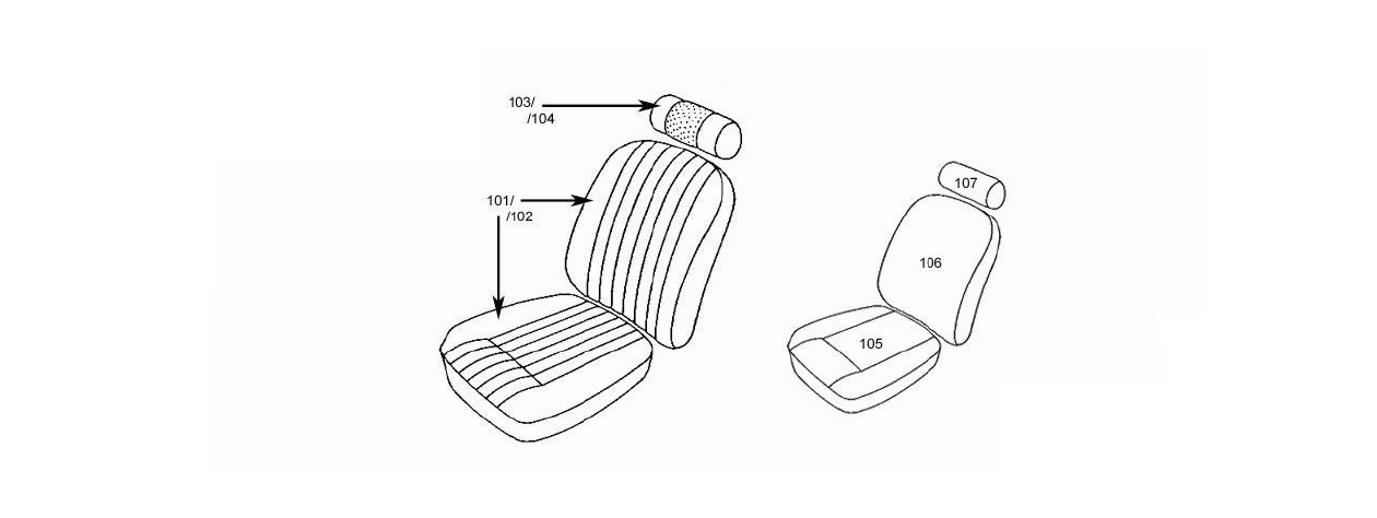 E Type FHC 4.2 S2 Seats Schematic