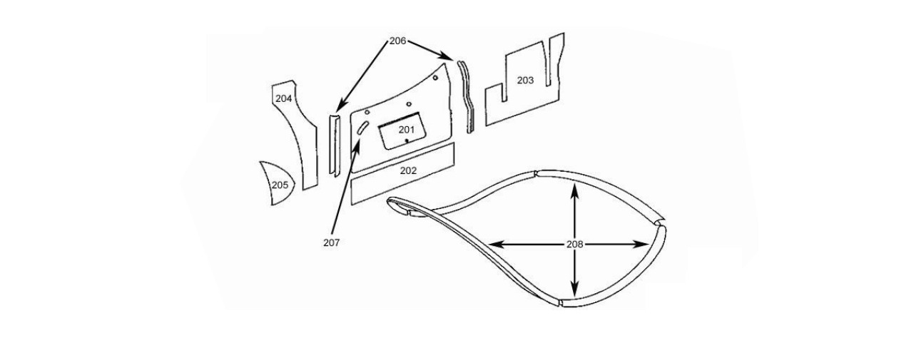 XK120 Roadster Door Panels Schematic