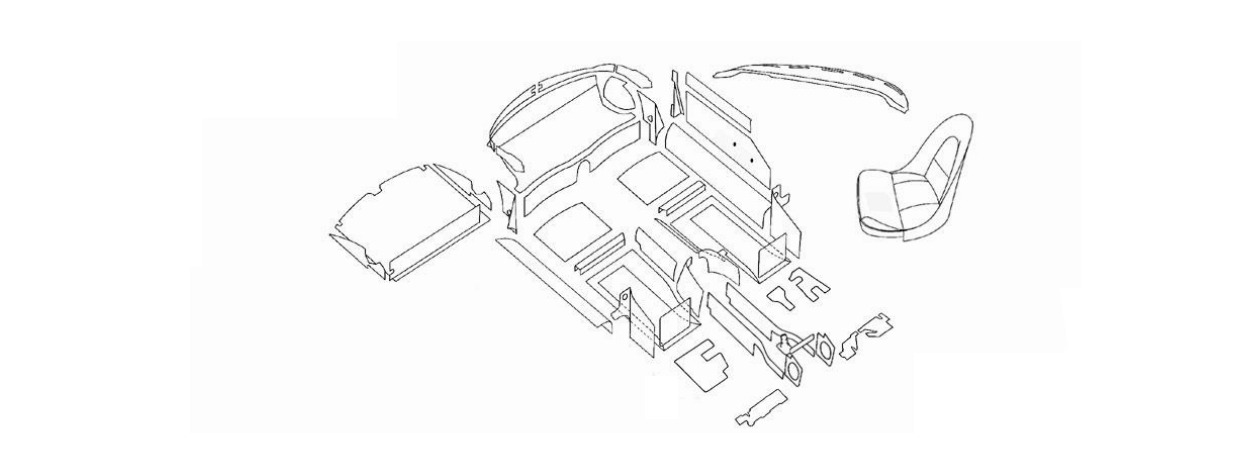 Full Trim Kit Including seat foams Schematic