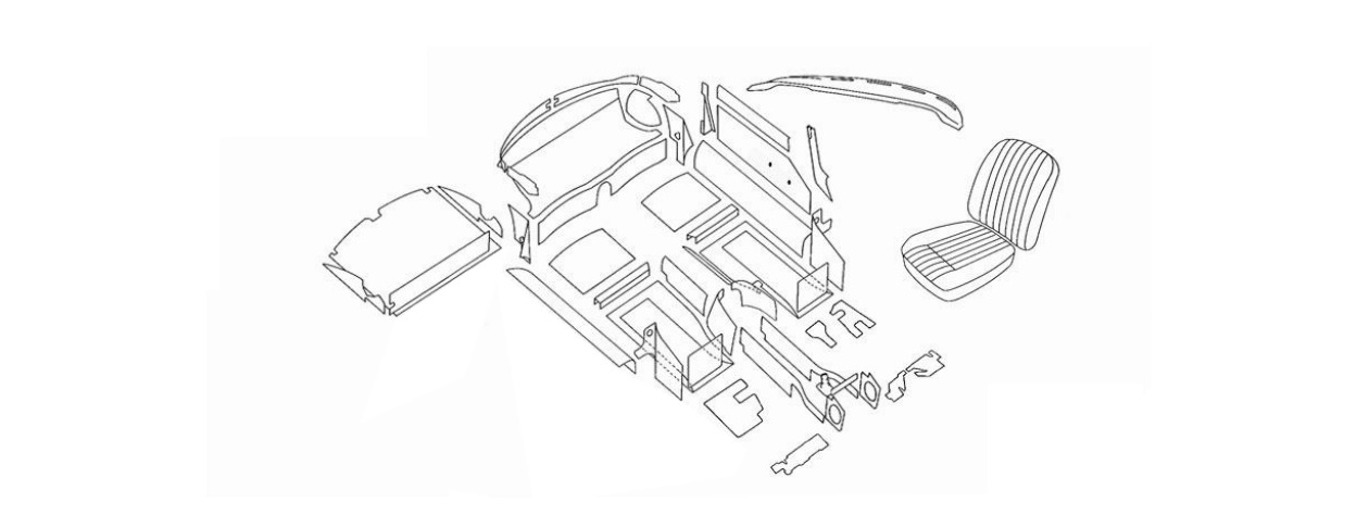 E Type Roadster 4.2 S1 Full Trim Kit Schematic
