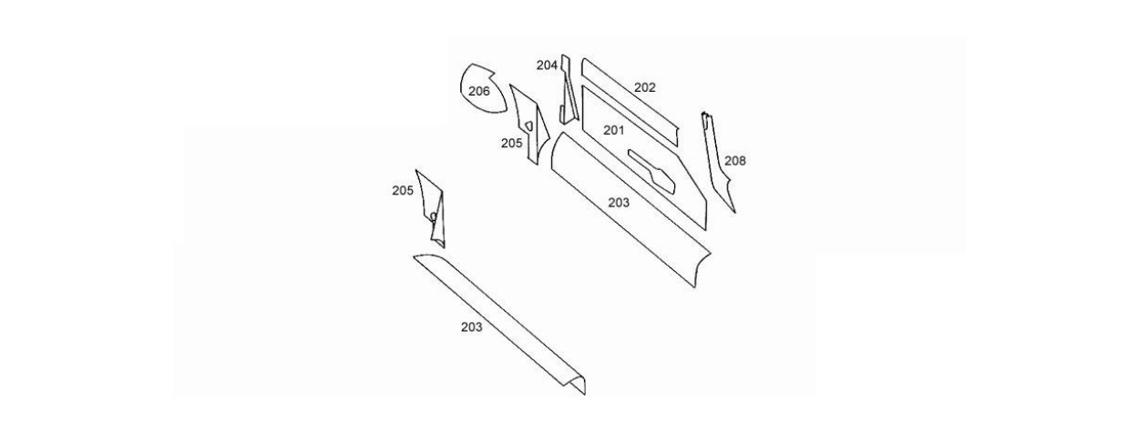 E Type Roadster 4.2 S2 Door Panels Schematic