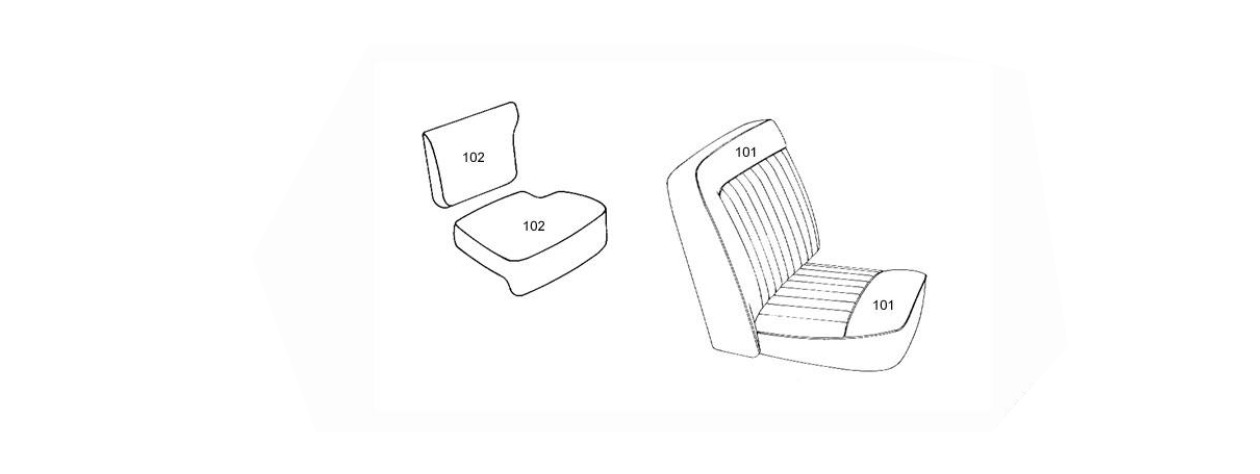 Front Seat Backrest Foams - Pair Schematic