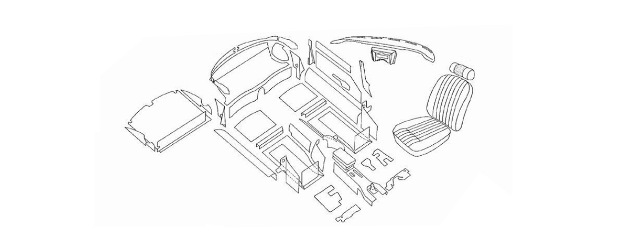 E Type Roadster 4.2 S2 Full Trim Kit Schematic